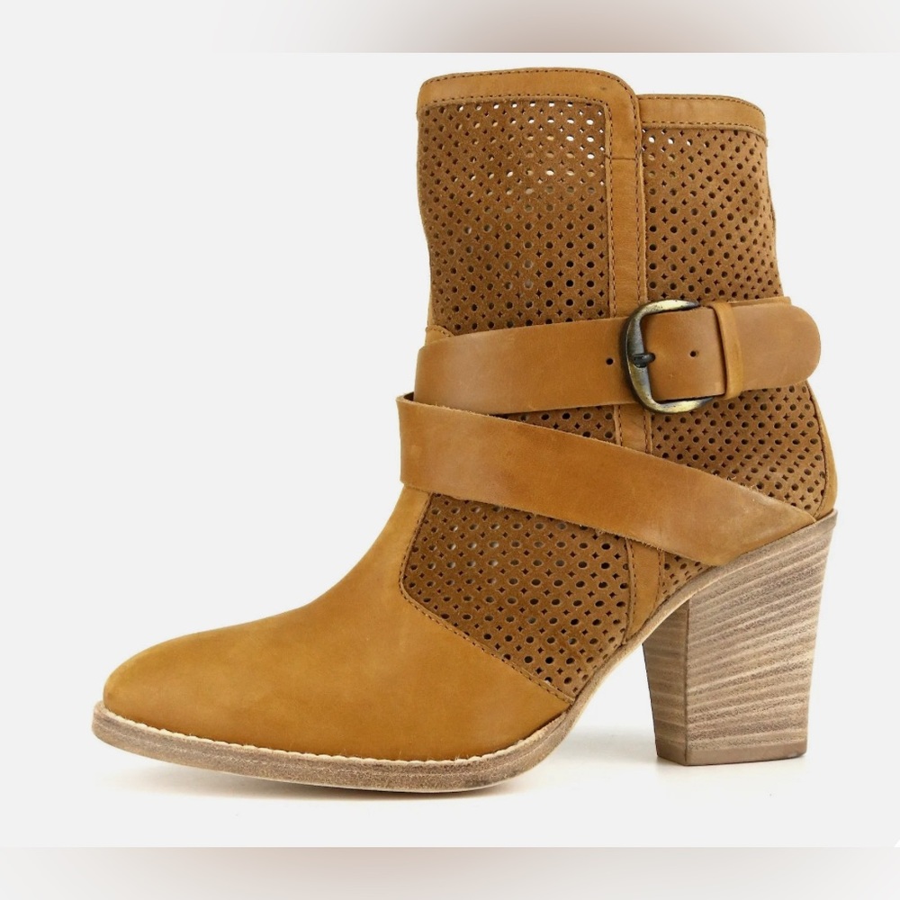 Aquatalia By Marvin K. Leather Bootie Brown Women Size 8